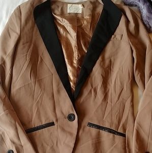 Mocha blazer with black trim